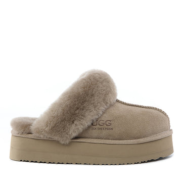 Platinum Platform Scuff Uggs