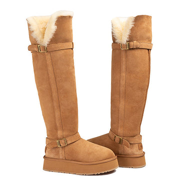 UGG Tall Krisha Belt Platform Boots