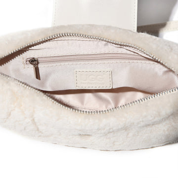 UGG Sam fluffy sheepskin shoulder bag in beige