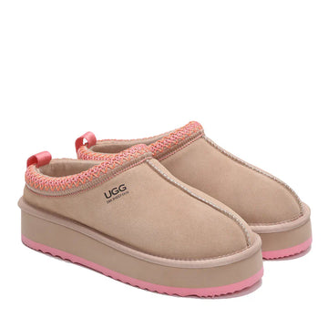 Platinum Tassie Platform Ugg Slippers