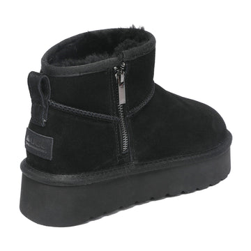 Platform Zip Uggs womens platform ankle ugg boots with zip in black view 13