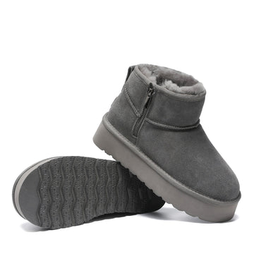 Platform Zip Uggs womens platform ankle ugg boots with zip in grey view 10