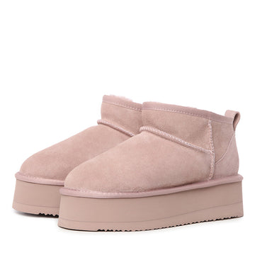 Platinum Mini Suede Platform Ugg Boots